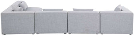 Meridian Furniture - Cube 144" Grey Fabric Upholstered 5pc. Sectional - 630Grey-Sec5D - GreatFurnitureDeal