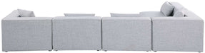 Meridian Furniture - Cube 144" Grey Fabric Upholstered 5pc. Sectional - 630Grey-Sec5D - GreatFurnitureDeal