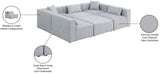 Meridian Furniture - Cube 108" Grey Fabric Upholstered 6pc. Sectional - 630Grey-Sec6C - GreatFurnitureDeal