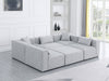 Meridian Furniture - Cube 108" Grey Fabric Upholstered 6pc. Sectional - 630Grey-Sec6C - GreatFurnitureDeal