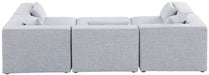 Meridian Furniture - Cube 108" Grey Fabric Upholstered 6pc. Sectional - 630Grey-Sec6C - GreatFurnitureDeal