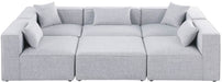 Meridian Furniture - Cube 108" Grey Fabric Upholstered 6pc. Sectional - 630Grey-Sec6C - GreatFurnitureDeal