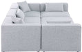 Meridian Furniture - Cube 108" Grey Fabric Upholstered 6pc. Sectional - 630Grey-Sec6C - GreatFurnitureDeal