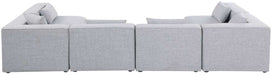 Meridian Furniture - Cube 144" Grey Fabric Upholstered 6pc. Sectional - 630Grey-Sec6D - GreatFurnitureDeal