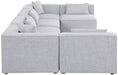 Meridian Furniture - Cube 144" Grey Fabric Upholstered 6pc. Sectional - 630Grey-Sec6D - GreatFurnitureDeal
