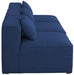 Meridian Furniture - Cube 108" Navy Fabric Upholstered 3pc. Armless Sofa - 630Navy-S108A - GreatFurnitureDeal