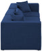 Meridian Furniture - Cube 108" Navy Fabric Upholstered 3pc. Sofa - 630Navy-S108B - GreatFurnitureDeal