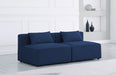 Meridian Furniture - Cube 72" Navy Fabric Upholstered 2pc. Armless Sofa - 630Navy-S72A - GreatFurnitureDeal