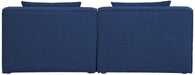 Meridian Furniture - Cube 72" Navy Fabric Upholstered 2pc. Armless Sofa - 630Navy-S72A - GreatFurnitureDeal