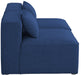 Meridian Furniture - Cube 72" Navy Fabric Upholstered 2pc. Armless Sofa - 630Navy-S72A - GreatFurnitureDeal