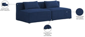Meridian Furniture - Cube 72" Navy Fabric Upholstered 2pc. Armless Sofa - 630Navy-S72A - GreatFurnitureDeal