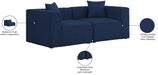 Meridian Furniture - Cube 72" Navy Fabric Upholstered 2pc. Sofa - 630Navy-S72B - GreatFurnitureDeal
