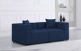 Meridian Furniture - Cube 72" Navy Fabric Upholstered 2pc. Sofa - 630Navy-S72B - GreatFurnitureDeal
