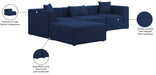 Meridian Furniture - Cube 108" Navy Fabric Upholstered 4pc. Sectional - 630Navy-Sec4A - GreatFurnitureDeal