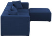 Meridian Furniture - Cube 108" Navy Fabric Upholstered 4pc. Sectional - 630Navy-Sec4A - GreatFurnitureDeal