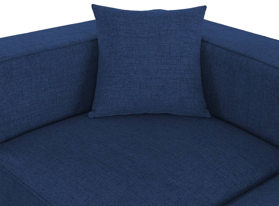 Meridian Furniture - Cube 108" Navy Fabric Upholstered 4pc. Sectional - 630Navy-Sec4B - GreatFurnitureDeal