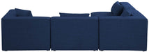 Meridian Furniture - Cube 108" Navy Fabric Upholstered 4pc. Sectional - 630Navy-Sec4B - GreatFurnitureDeal