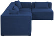 Meridian Furniture - Cube 108" Navy Fabric Upholstered 4pc. Sectional - 630Navy-Sec4B - GreatFurnitureDeal