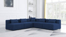 Meridian Furniture - Cube 108" Navy Fabric Upholstered 5pc. Sectional - 630Navy-Sec5B - GreatFurnitureDeal