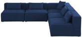 Meridian Furniture - Cube 108" Navy Fabric Upholstered 5pc. Sectional - 630Navy-Sec5B - GreatFurnitureDeal
