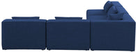 Meridian Furniture - Cube 108" Navy Fabric Upholstered 5pc. Sectional - 630Navy-Sec5B - GreatFurnitureDeal