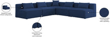 Meridian Furniture - Cube 108" Navy Fabric Upholstered 5pc. Sectional - 630Navy-Sec5B - GreatFurnitureDeal