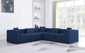 Meridian Furniture - Cube 108" Navy Fabric Upholstered 5pc. Sectional - 630Navy-Sec5C - GreatFurnitureDeal