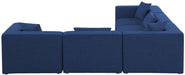 Meridian Furniture - Cube 108" Navy Fabric Upholstered 5pc. Sectional - 630Navy-Sec5C - GreatFurnitureDeal