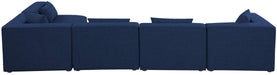 Meridian Furniture - Cube 144" Navy Fabric Upholstered 5pc. Sectional - 630Navy-Sec5D - GreatFurnitureDeal