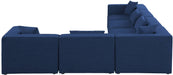 Meridian Furniture - Cube 144" Navy Fabric Upholstered 6pc. Sectional - 630Navy-Sec6A - GreatFurnitureDeal