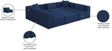 Meridian Furniture - Cube 108" Navy Fabric Upholstered 6pc. Sectional - 630Navy-Sec6C - GreatFurnitureDeal