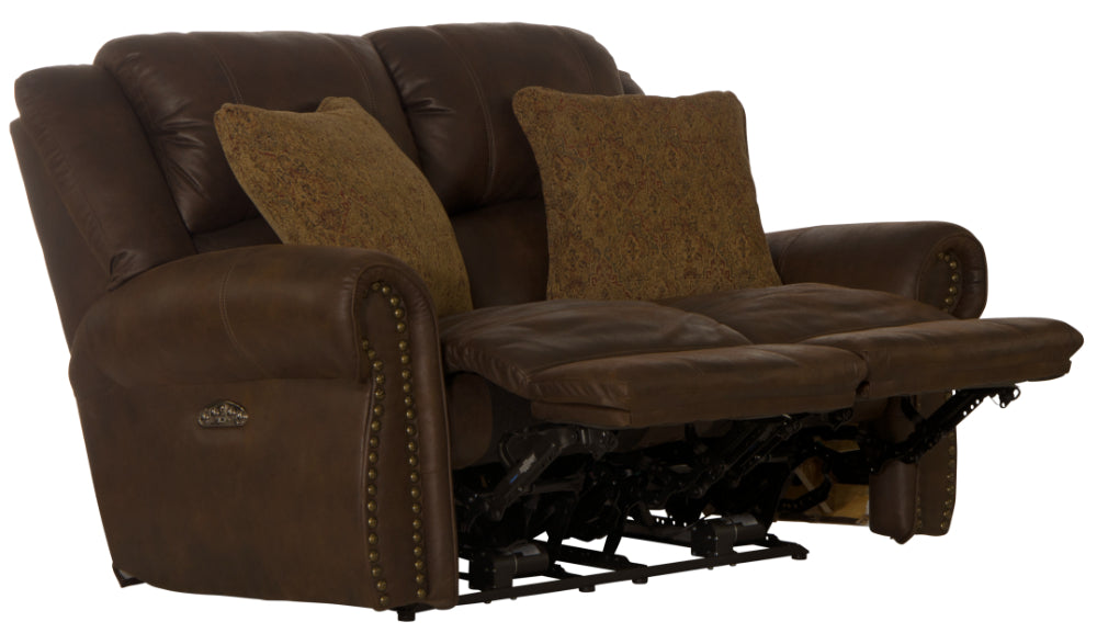 Catnapper - Pickett Power Headrest Power Reclining Loveseat in Walnut - 63132-WALNUT - GreatFurnitureDeal