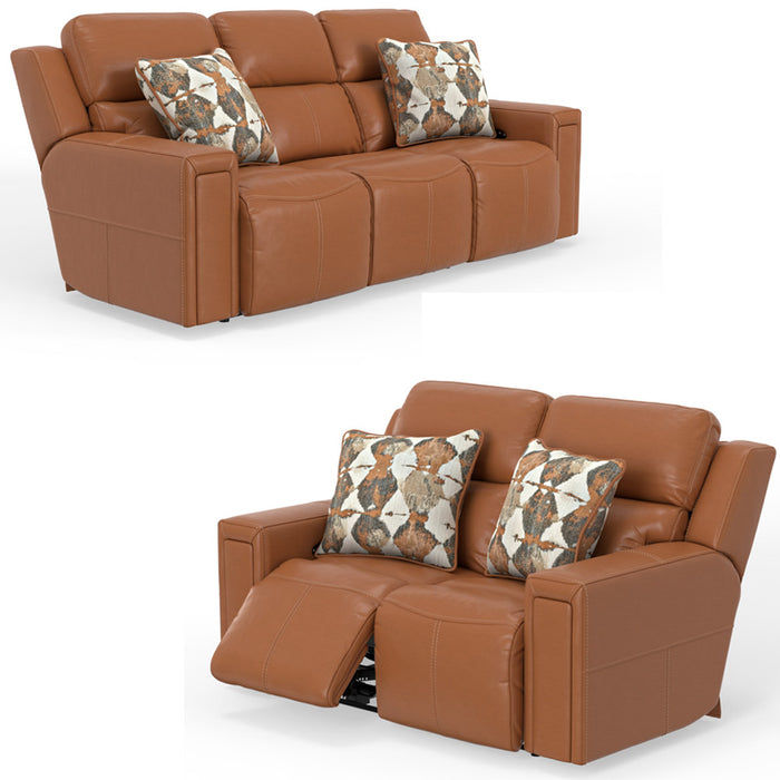 Catnapper - Arezzo 2 Piece Power Reclining Sofa Set in Whiskey - 63151-63152-WHISKEY - GreatFurnitureDeal