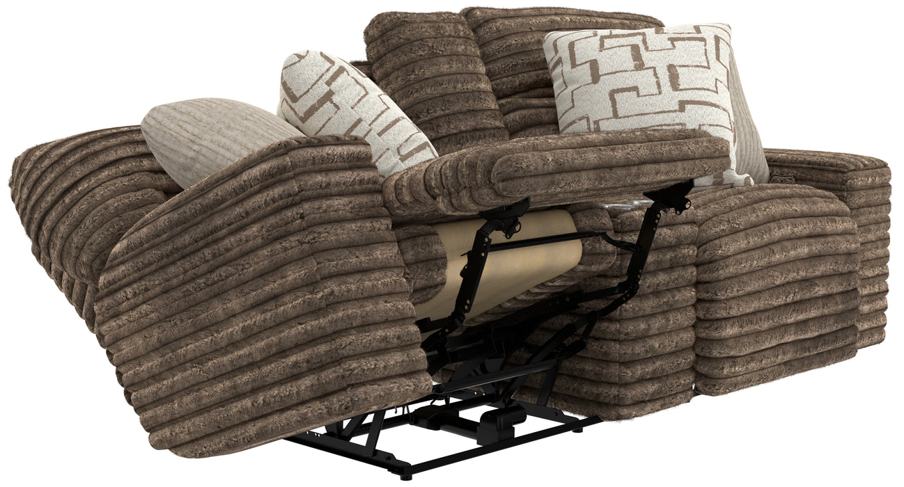 Catnapper - Lynx Power Reclining Console Loveseat w/Zero Gravity in Mocha - 63259-MOCHA - GreatFurnitureDeal
