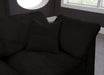 Meridian Furniture - Cozy 80" Black Velvet Upholstered Overstuffed Fiber Filled Comfort 2pc. Sofa - 634Black-S80 - GreatFurnitureDeal