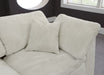 Meridian Furniture - Cozy 158" Cream Velvet Upholstered Overstuffed Fiber Filled Comfort 5pc. Sectional - 634Cream-Sec5A - GreatFurnitureDeal