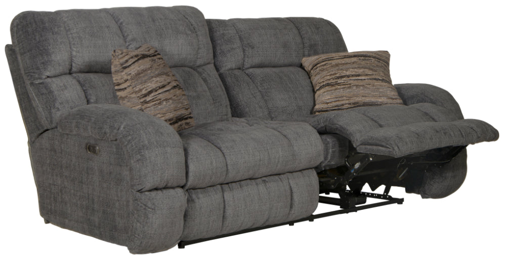 Catnapper - Ashland Power Lay Flat Reclining Sofa in Granite/Night - 63591-NIGHT - GreatFurnitureDeal