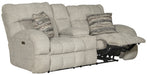 Catnapper - Ashland Power Lay Flat Reclining Console Loveseat in Buff/Zebra - 63599-ZEBRA - GreatFurnitureDeal