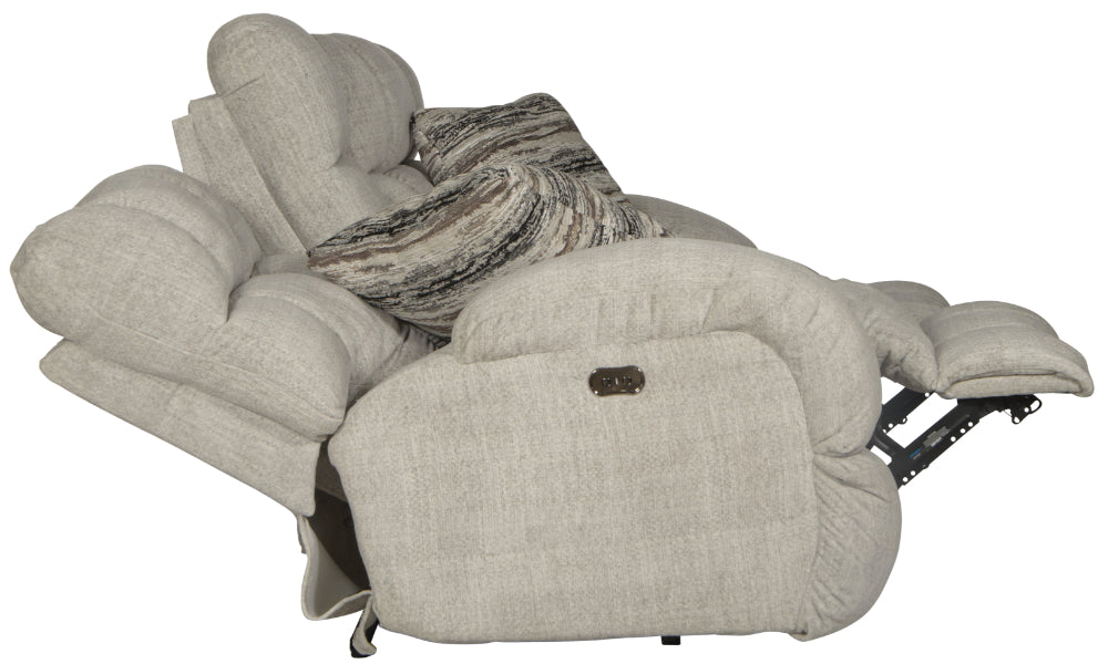 Catnapper - Ashland Power Lay Flat Reclining Console Loveseat in Buff/Zebra - 63599-ZEBRA - GreatFurnitureDeal