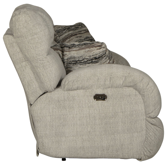 Catnapper - Ashland Power Lay Flat Reclining Console Loveseat in Buff/Zebra - 63599-ZEBRA