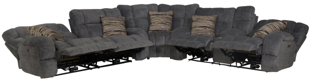 Catnapper - Ashland 3 Piece Lay Flat Reclining Sectional in Granite/Night - 3591-98-599-NIGHT