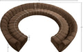 Meridian Furniture - Infinity 183" Brown Velvet Upholstered 11pc. Sectional - 638Brown-11PC - GreatFurnitureDeal