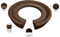 Meridian Furniture - Infinity 183" Brown Velvet Upholstered 12pc. Sectional - 638Brown-12PC - GreatFurnitureDeal