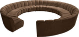 Meridian Furniture - Infinity 183" Brown Velvet Upholstered 12pc. Sectional - 638Brown-12PC - GreatFurnitureDeal