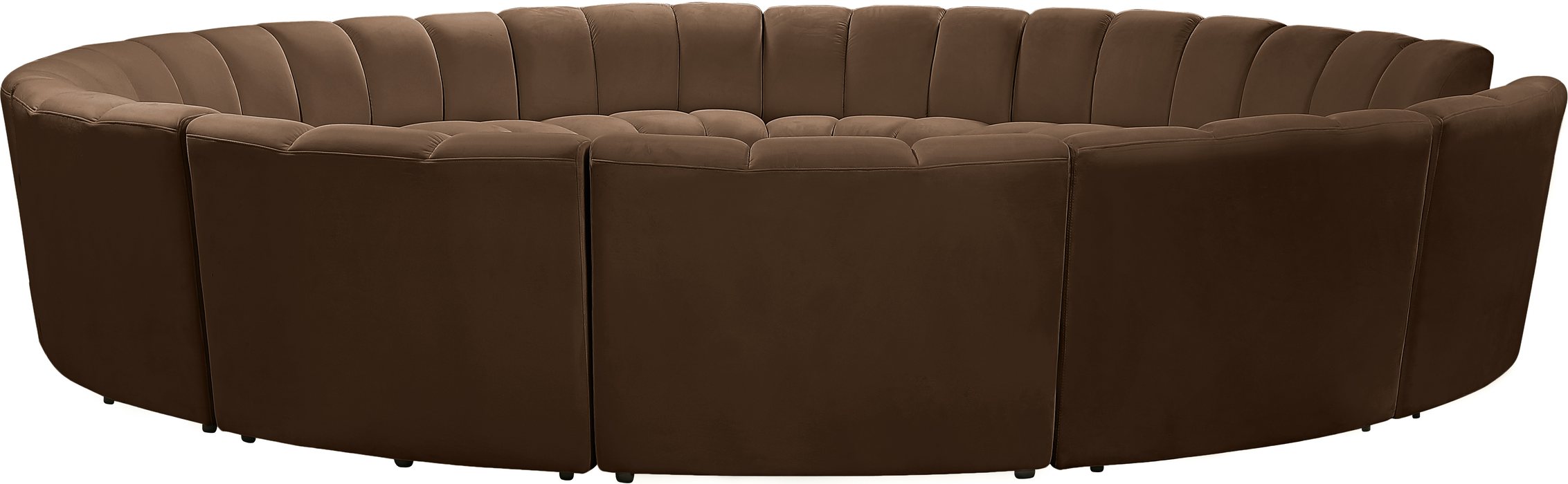 Meridian Furniture - Infinity 183" Brown Velvet Upholstered 12pc. Sectional - 638Brown-12PC - GreatFurnitureDeal