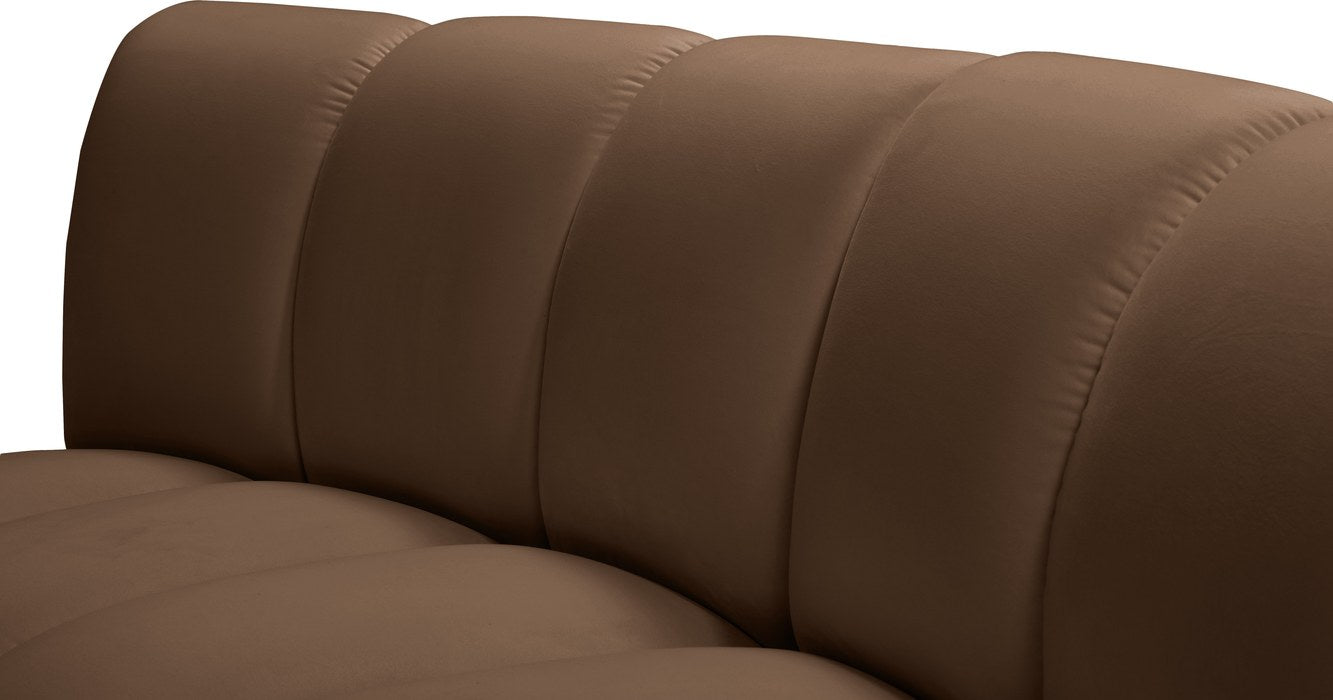 Meridian Furniture - Infinity 183" Brown Velvet Upholstered 12pc. Sectional - 638Brown-12PC - GreatFurnitureDeal