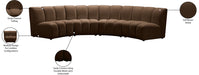 Meridian Furniture - Infinity 148" Brown Velvet Upholstered 4pc. Sectional - 638Brown-4PC - GreatFurnitureDeal