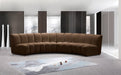 Meridian Furniture - Infinity 148" Brown Velvet Upholstered 4pc. Sectional - 638Brown-4PC - GreatFurnitureDeal