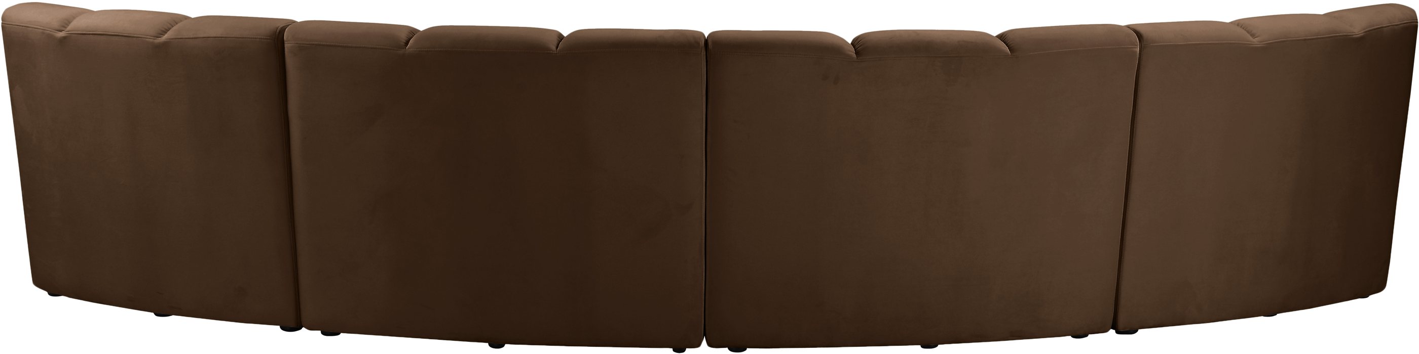 Meridian Furniture - Infinity 148" Brown Velvet Upholstered 4pc. Sectional - 638Brown-4PC - GreatFurnitureDeal