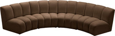 Meridian Furniture - Infinity 148" Brown Velvet Upholstered 4pc. Sectional - 638Brown-4PC - GreatFurnitureDeal